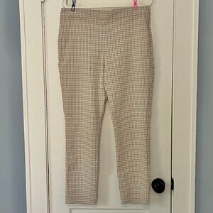 Sezane clara trouser pant houndstooth size 42 = US 10 high waisted crop designer